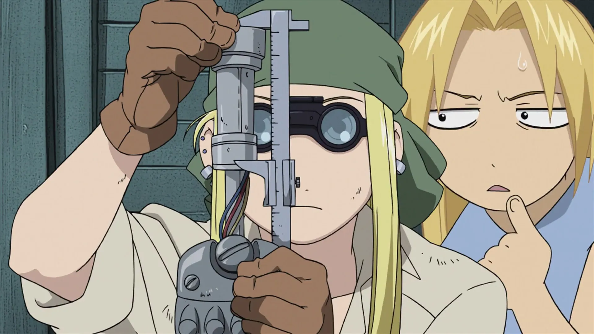 Winry analyzing a comples system